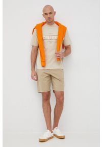Liu Jo t-shirt bawełniany kolor beżowy z nadrukiem. Kolor: beżowy. Materiał: bawełna. Wzór: nadruk