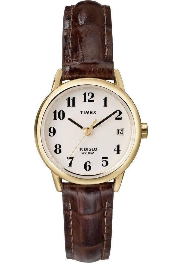 Zegarek Timex T20071 Easy Reader damski brązowy. Kolor: brązowy