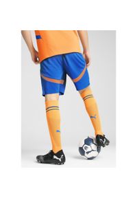 Puma - Męskie szorty Olympique Marsylia 24/25 PUMA Racing Blue Fluro Orange Pes. Kolor: żółty, pomarańczowy, wielokolorowy, niebieski. Sport: piłka nożna