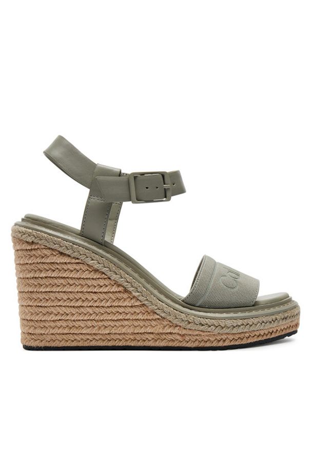 Calvin Klein Espadryle Wedge Sandal 70 He HW0HW02050 Szary. Kolor: szary. Materiał: skóra