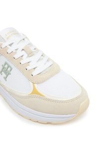 TOMMY HILFIGER - Tommy Hilfiger Sneakersy Casual Fashion Runner Mix FW0FW08324 Beżowy. Okazja: na co dzień. Kolor: beżowy. Materiał: materiał #4