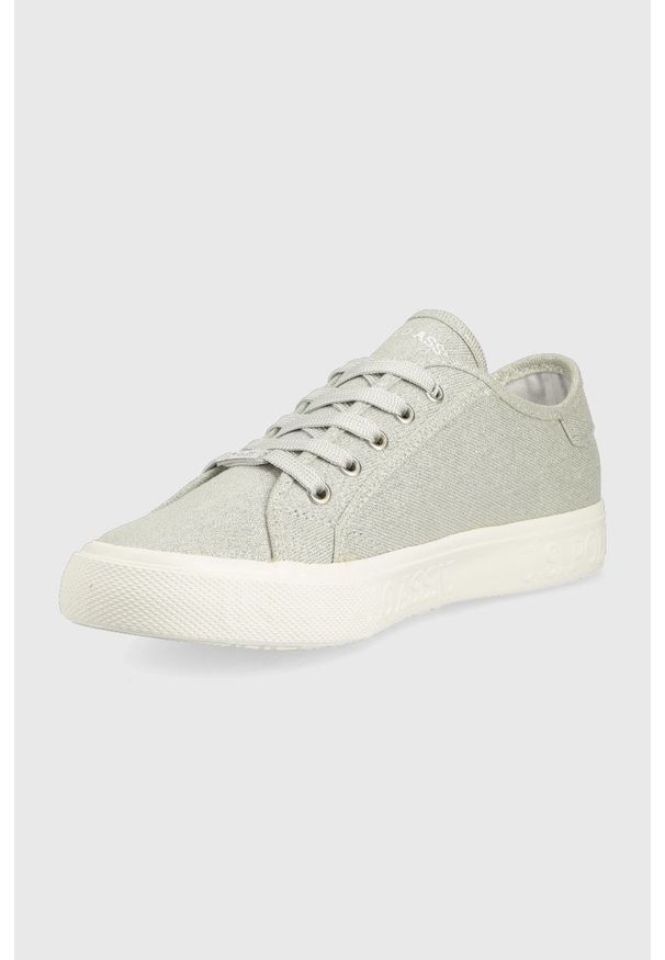 U.S. Polo Assn. tenisówki damskie kolor srebrny. Nosek buta: okrągły. Zapięcie: sznurówki. Kolor: srebrny. Materiał: guma