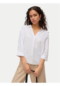 Vero Moda Bluzka Linn 10310759 Biały Loose Fit. Kolor: biały. Materiał: len, wiskoza