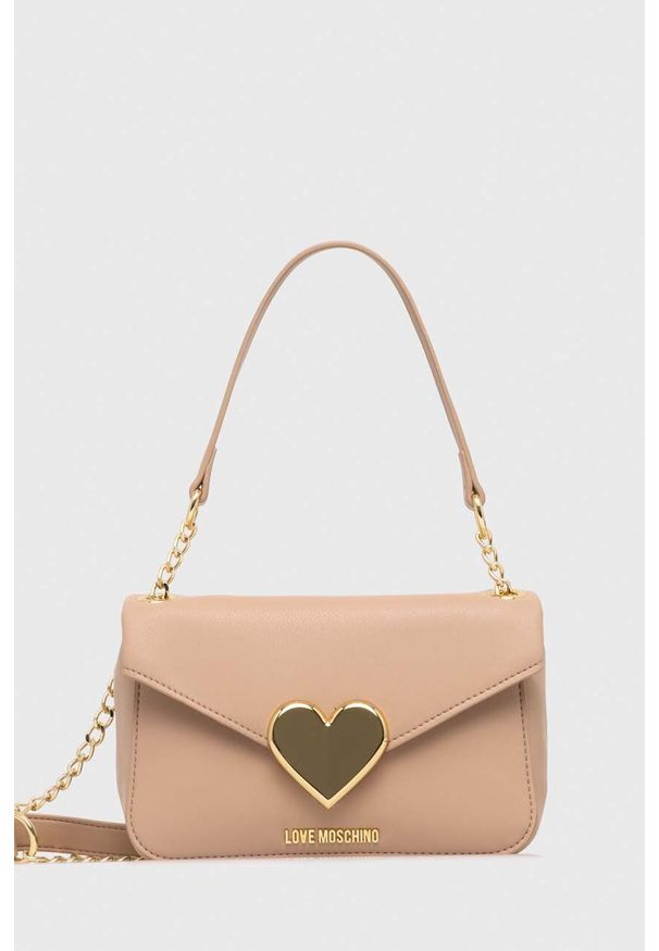 Love Moschino torebka kolor beżowy. Kolor: beżowy