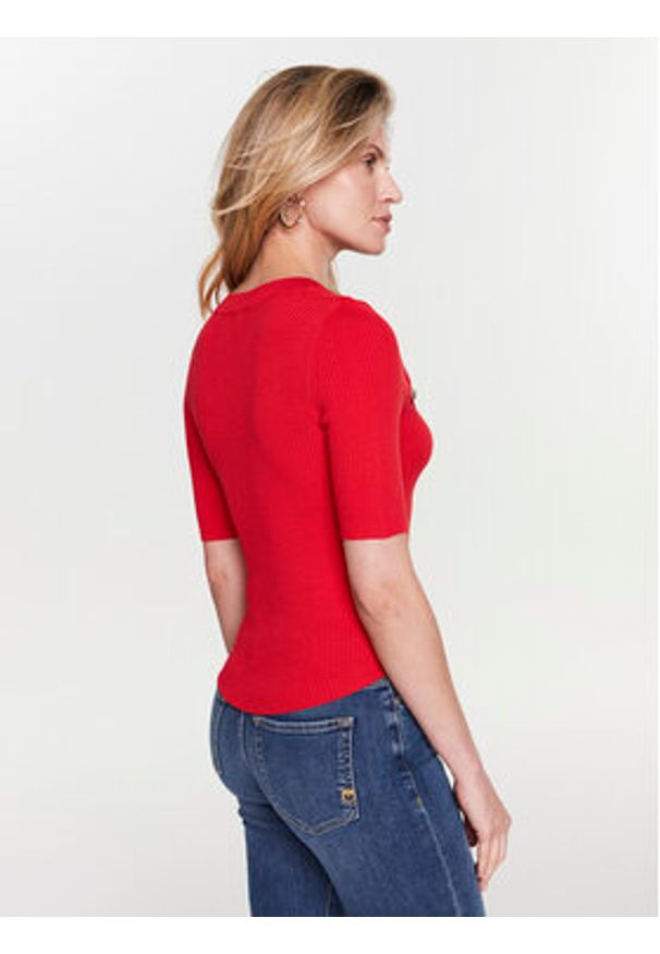 Pinko Sweter Attinio 100419 A0LD Czerwony Slim Fit. Kolor: czerwony. Materiał: wiskoza