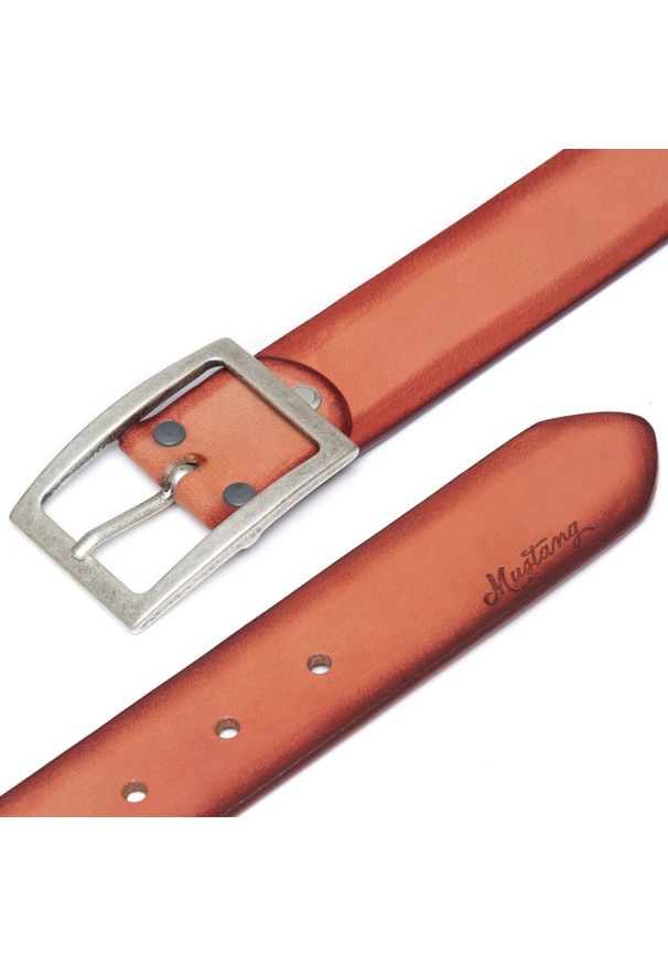 Mustang - MUSTANG PASEK SKÓRZANY 40 mm SOPO-MUS057. Materiał: skóra. Wzór: paski. Styl: klasyczny