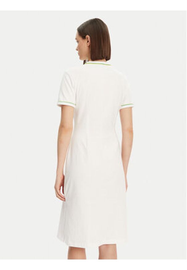 Lacoste Sukienka codzienna EF9988 Biały Slim Fit. Okazja: na co dzień. Kolor: biały. Materiał: bawełna. Typ sukienki: proste. Styl: casual