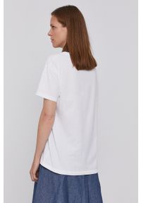 Mos Mosh T-shirt bawełniany kolor biały. Okazja: na co dzień. Kolor: biały. Materiał: bawełna. Wzór: nadruk. Styl: casual #2