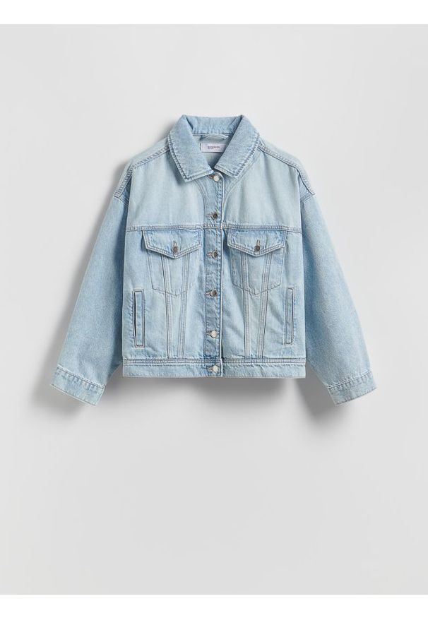 Reserved - Kurtka jeansowa - niebieski. Kolor: niebieski. Materiał: jeans