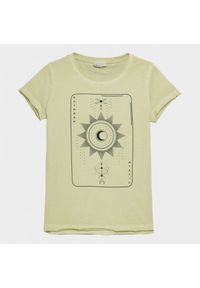 outhorn - T-shirt z nadrukiem damski. Okazja: na co dzień. Materiał: dzianina, bawełna. Wzór: nadruk. Styl: casual #3