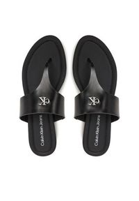 Calvin Klein Jeans Japonki Flat Sandal Toepost Mg YW0YW01691 Czarny. Kolor: czarny. Materiał: skóra
