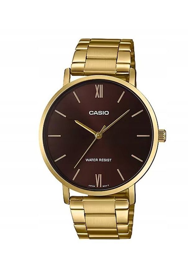 Zegarek EDIFICE Męski Casio Minimal Gold - Brown (40 mm)