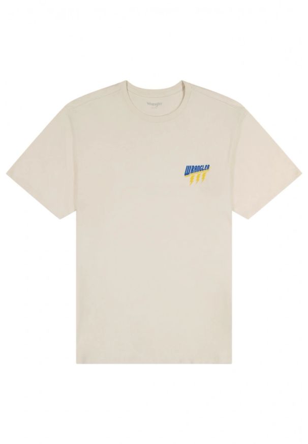 Wrangler - MESKA KOSZULKA WRANGLER SMALL GRAPHIC TEE VINTAGE WHITE 112362893. Styl: vintage