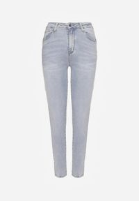Renee - Jasnoniebieskie Jeansy z Bawełną Skinny Push Up Yastebia. Okazja: na co dzień. Stan: podwyższony. Kolor: niebieski. Wzór: aplikacja. Styl: casual, elegancki #6