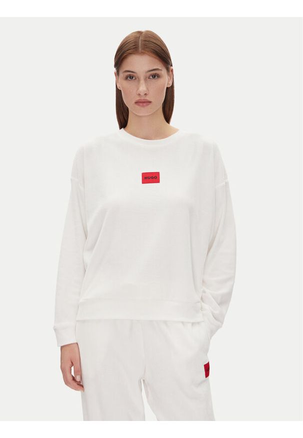 Hugo - HUGO Bluza Neve_Sweatshirt 50531686 Écru Relaxed Fit. Kolor: kremowy. Materiał: bawełna, syntetyk