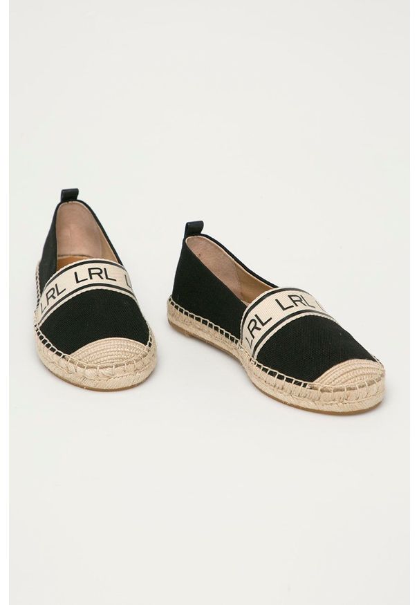 Lauren Ralph Lauren - Espadryle. Nosek buta: okrągły. Kolor: czarny. Materiał: guma