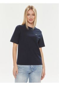 Lacoste T-Shirt TF7215 Granatowy Slim Fit. Kolor: niebieski. Materiał: bawełna