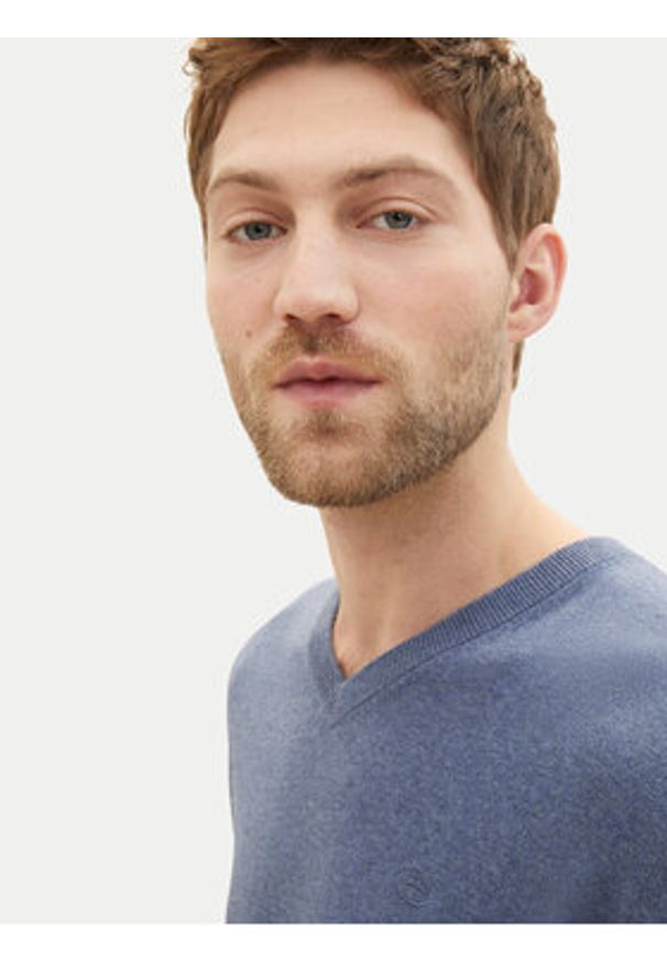 Tom Tailor Sweter 1038427 Niebieski Regular Fit. Kolor: niebieski. Materiał: bawełna