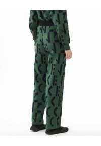 Kenzo - KENZO - Szerokie spodnie z monogramem. Kolor: zielony. Materiał: materiał. Wzór: aplikacja #6