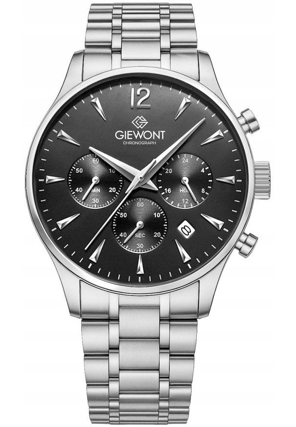 Zegarek Giewont Zegarek Męski Chronograph Sapphire Srebrny GW6310-B2. Kolor: srebrny
