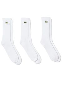 Skarpety unisex 3-pack Lacoste RA4182-Z92 - białe. Kolor: biały. Materiał: elastan, bawełna, poliamid, materiał #1