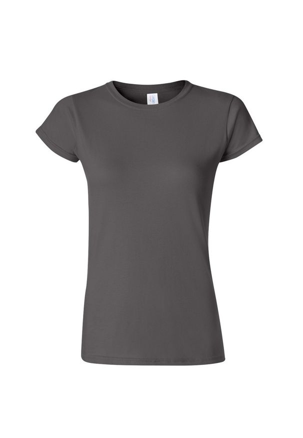 GILDAN - Koszulka Damska Krótki Rękaw Soft Style. Kolor: szary, wielokolorowy, brązowy. Długość rękawa: krótki rękaw. Długość: krótkie. Sport: turystyka piesza