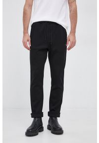 BOSS - Boss Spodnie bawełniane męskie kolor czarny gładkie. Kolor: czarny. Materiał: bawełna. Wzór: gładki