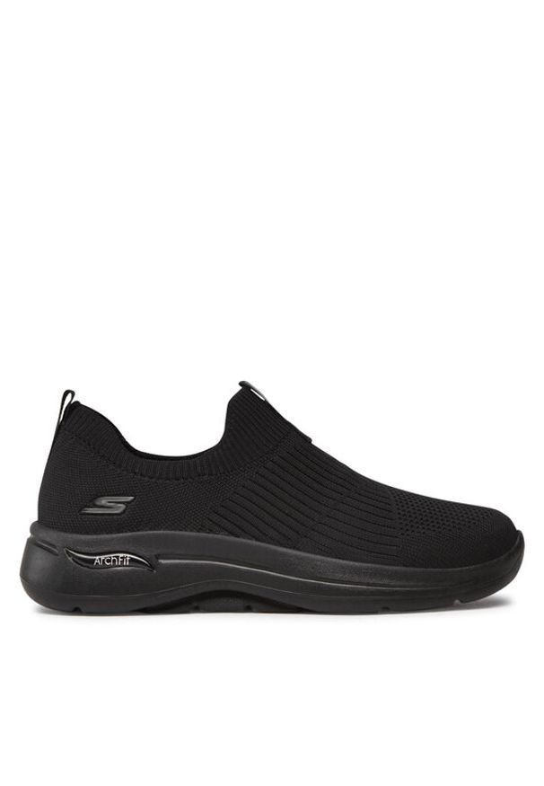 skechers - Skechers Sneakersy Go Walk Arch Fit Iconic 124409/BBK Czarny. Kolor: czarny. Materiał: materiał