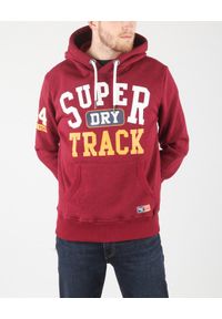 Superdry - SuperDry Bluza Czerwony. Typ kołnierza: kaptur. Kolor: czerwony. Materiał: poliester, bawełna. Długość: długie. Wzór: nadruk #1