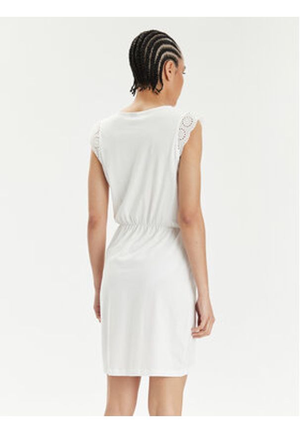 Vero Moda Sukienka letnia Emily 10305216 Biały Regular Fit. Kolor: biały. Materiał: bawełna. Sezon: lato