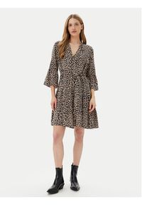 Vero Moda Sukienka codzienna Melba 10329936 Brązowy Loose Fit. Okazja: na co dzień. Kolor: brązowy. Materiał: wiskoza. Typ sukienki: proste. Styl: casual