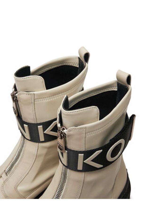Pinko - PINKO Botki Mia 13 SD0219 P061 Écru. Materiał: skóra