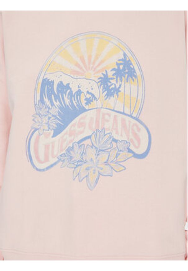Guess Bluza W5GQ16 K68I4 Różowy Regular Fit. Kolor: różowy. Materiał: bawełna