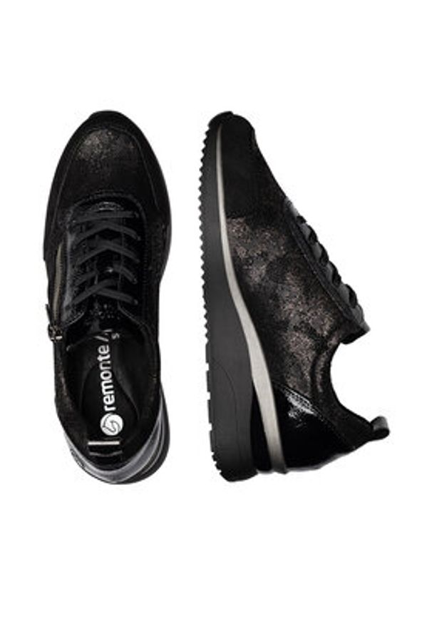 Remonte Sneakersy D2401-02 Czarny. Kolor: czarny. Materiał: materiał