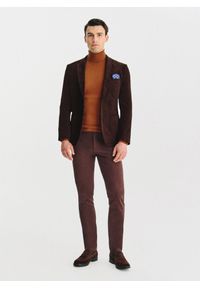 Pako Lorente - PAKO LORENTE - Brązowa sztruksowa marynarka męska. Okazja: na co dzień. Kolor: brązowy, niebieski. Materiał: sztruks. Styl: casual #3