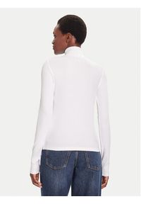 Calvin Klein Jeans Golf LV047D203G Biały Slim Fit. Typ kołnierza: golf. Kolor: biały. Materiał: bawełna