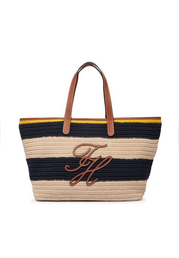 TOMMY HILFIGER - Tommy Hilfiger Torebka Th Nautical Tote Crochet Str AW0AW18816 Kolorowy. Wzór: kolorowy