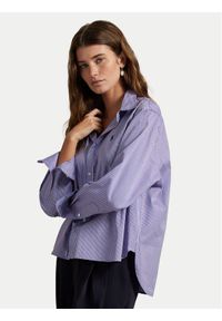 Polo Ralph Lauren Koszula 211973130001 Fioletowy Boxy Fit. Typ kołnierza: polo. Kolor: fioletowy. Materiał: bawełna