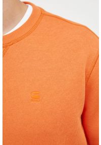 G-Star RAW - G-Star Raw bluza męska kolor pomarańczowy gładka. Okazja: na co dzień. Kolor: pomarańczowy. Materiał: poliester, dzianina. Wzór: gładki. Styl: casual #2