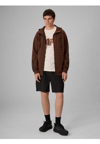 4f - 4F T-shirt regular z nadrukiem męski - kremowy XXL. Okazja: na co dzień. Kolor: kremowy. Materiał: materiał. Wzór: nadruk. Styl: casual #2