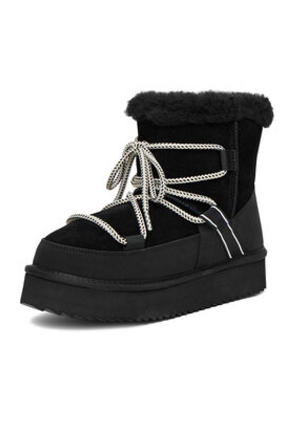 DeeZee Śniegowce DZN-024 Czarny. Kolor: czarny. Materiał: skóra, zamsz