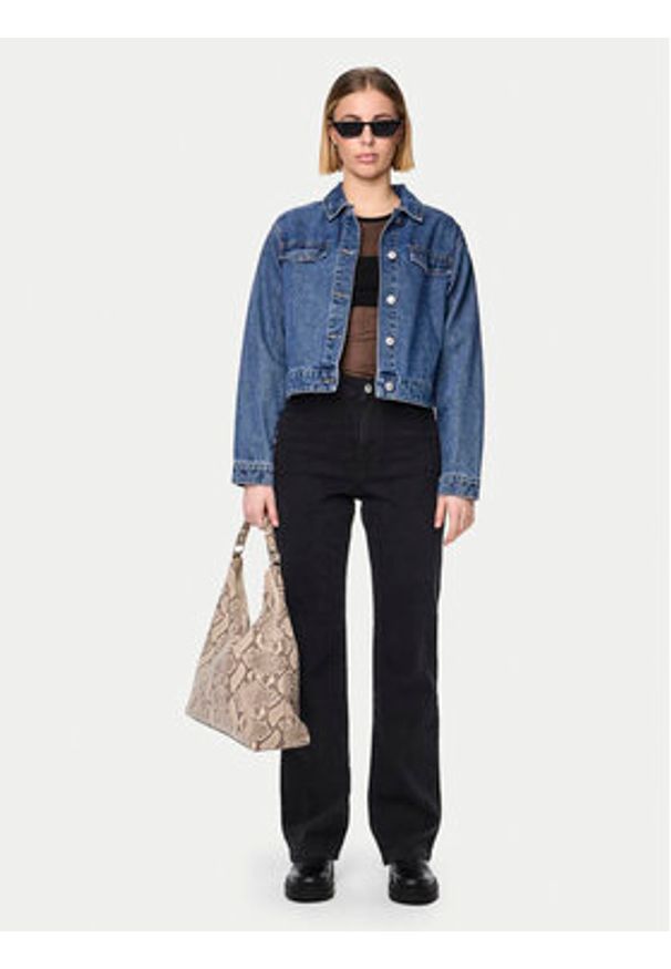 Pieces Jeansy Kelly 17147294 Czarny Straight Fit. Kolor: czarny