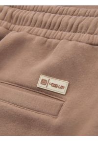 Ombre Clothing - Klasyczne spodnie dresowe unisex ze ściągaczami – brązowe V16 OU-PSBC-0100 - XL/XXL. Kolor: brązowy. Materiał: dresówka. Wzór: aplikacja. Styl: klasyczny #8
