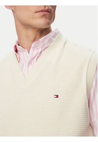 TOMMY HILFIGER - Tommy Hilfiger Sweter MW0MW43244 Kremowy Regular Fit. Kolor: kremowy. Materiał: bawełna #5