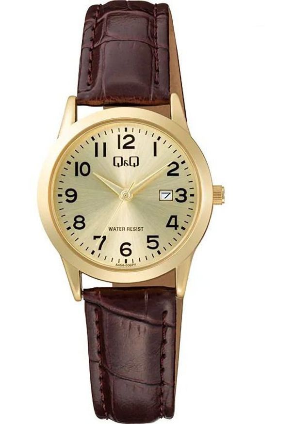Zegarek Q&Q A45A-006P damski klasyczny złota tarcza cyfry datownik .. Kolor: złoty. Styl: klasyczny