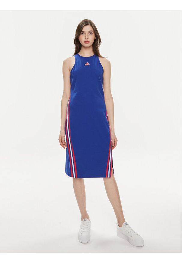 Adidas - adidas Sukienka letnia Future Icons 3-Stripes IS3237 Niebieski Regular Fit. Kolor: niebieski. Materiał: bawełna. Sezon: lato