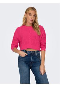 only - ONLY Sweter Malena 15309262 Różowy Regular Fit. Kolor: różowy #1