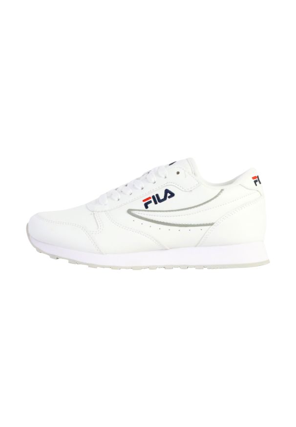 Sneakersy damskie Fila Orbit Low. Okazja: na co dzień. Kolor: biały. Materiał: tkanina, skóra, syntetyk, materiał. Sport: turystyka piesza