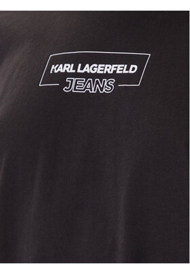 Karl Lagerfeld Jeans T-Shirt A4W17003 Czarny Relaxed Fit. Kolor: czarny. Materiał: bawełna