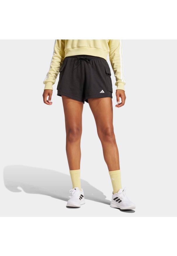 Adidas - Spodenki fitness damskie ADIDAS. Kolor: czarny. Materiał: materiał. Sport: fitness